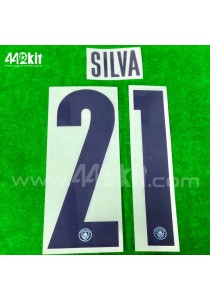 OFFICIAL SILVA #21 Manchester City FC Home UCL CUP 2020-21 PRINT 
