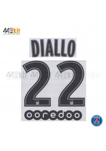 Official DIALLO #22 + OOREDOO PSG Away Ligue 1 2019-20 PRINT 
