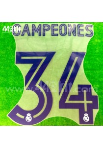 Official CAMPEONES #34 Real Madrid CF Home 2019-20 PRINT 