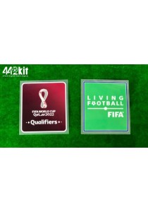 OFFICIAL PLAYER ISSUE FIFA QATAR WORLD CUP 2022 QUALIFIERS + LIVING FOOTBALL PATCHES