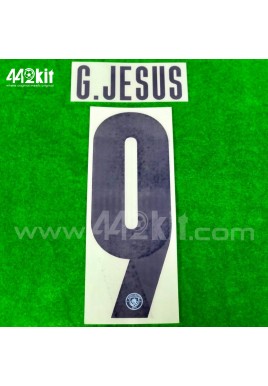 OFFICIAL G.JESUS #9 Manchester City FC Home UCL CUP 2020-21 PRINT