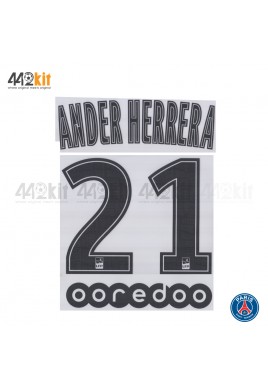 Official ANDER HERRERA #21 + OOREDOO PSG Away Ligue 1 2019-20 PRINT 