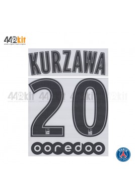 Official KURZAWA #20 + OOREDOO PSG Away Ligue 1 2019-20 PRINT 