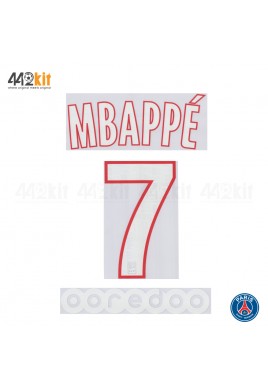 Official MBAPPE #7 + OOREDOO PSG Home Ligue 1 2019-20 PRINT 