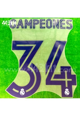 Official CAMPEONES #34 Real Madrid CF Home 2019-20 PRINT 