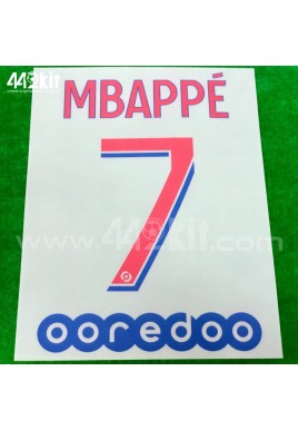 Official MBAPPE #7 + OOREDOO PSG Away Ligue 1 2020-21 PRINT
