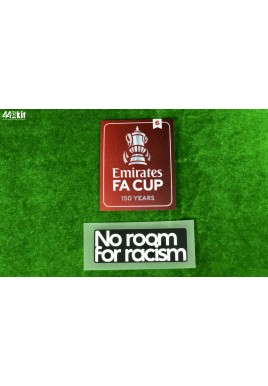 OFFICIAL THE EMIRATES FA CUP 150 YEARS 2020-21 WINNERS 6 + NO ROOM FOR RACISM PATCHES