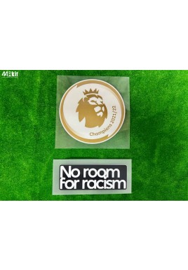 OFFICIAL EPL CHAMPIONS 2021-22 PLAYER SIZE + NO ROOM FOR RACISM MAN CITY PATCHES